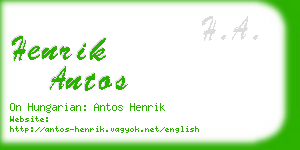 henrik antos business card